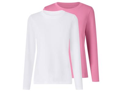 esmara Set van 2 dames longsleeves (roze/crème, XS (32/34)) esmara Set van 2 dames longsleeves (roze/crème, XS (32/34))