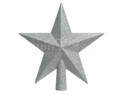 Decoris Piek Kunststof zilver met glitters 4.2x19x19cm