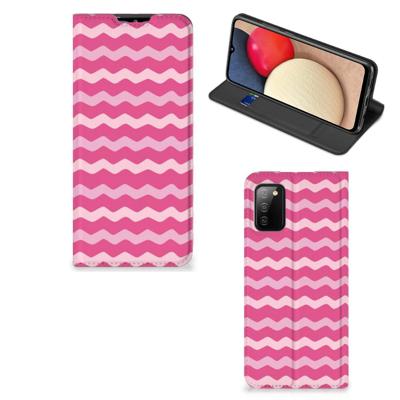 Samsung Galaxy M02s | A02s | Hoesje met Magneet | Waves Pink Samsung Galaxy M02s | A02s | Hoesje met Magneet | Waves Pink
