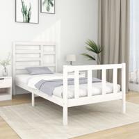 Bedframe massief hout wit 90x190 cm - thumbnail