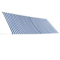Luifel uittrekbaar 400x150 cm blauw en wit - thumbnail