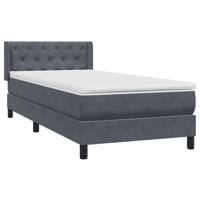 Boxspring met matras fluweel donkergrijs 80x220 cm - thumbnail