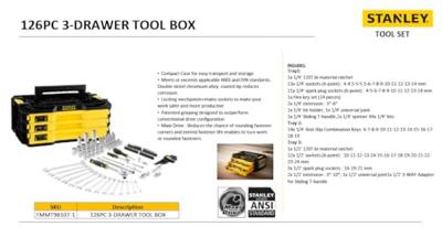Stanley FMMT98107-1 PRO-STACK KIT 3 lades - 126-delig