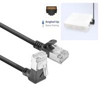 ACT DA4951 U/FTP CAT6A LSZH Slimline Patchkabel | RJ45 Connectoren Recht naar 90° Haaks Boven | Zwart | 1,5 meter - thumbnail