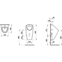 Laufen Caprino Plus urinoir 34x30.5x54cm boveninlaat zonder vlieg keramiek wit h8420620000001 - thumbnail