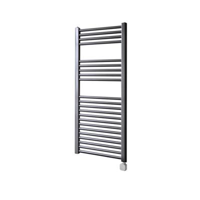 Electrische Wifi Radiator Sanicare HPW Carini 111,8x60 cm Gunmetal Met Thermostaat Zilver Rechtsonder