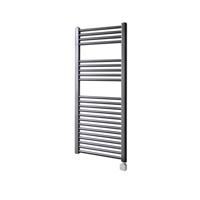 Electrische Wifi Radiator Sanicare HPW Carini 111,8x60 cm Gunmetal Met Thermostaat Zilver Rechtsonder - thumbnail