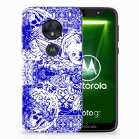 Silicone Back Case Motorola Moto G7 Play Angel Skull Blauw - thumbnail