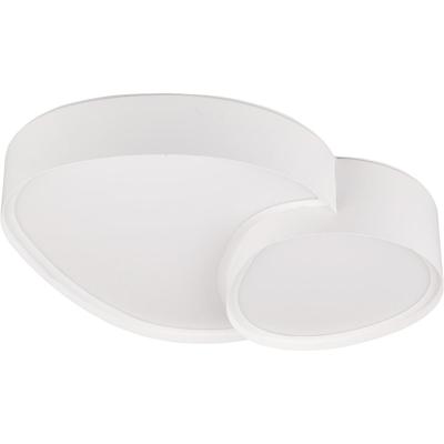 LED Plafondlamp - Trion Shine - 21W - Aanpasbare Kleur - Dimbaar - Afstandsbediening - Mat Wit - Metaal