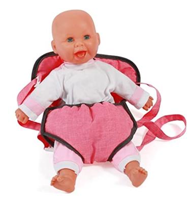 Poppen Draagzak - Melange Antraciet Pink Poppen Draagzak - Melange Antraciet Pink