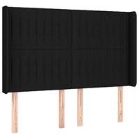 Hoofdbord LED 147x16x118/128 cm stof zwart - thumbnail
