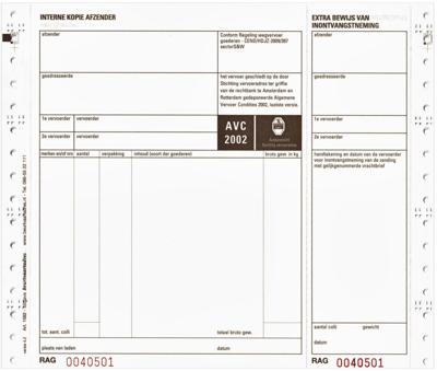 Vrachtbrief iezzy bva 240x200mm 4voud Vrachtbrief iezzy bva 240x200mm 4voud