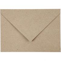 Creativ Company Gerecyclede envelop, afmeting envelop 11,5x16 cm, 120 gr, naturel, 50 stuk/ 1 doos - thumbnail
