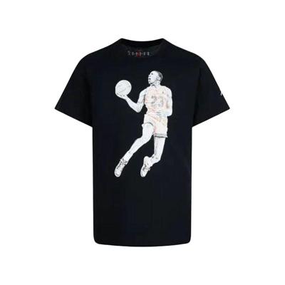 T-Shirt met Korte Mouwen voor kinderen Jordan Air Zwart - Maat: 5-6 Jaar