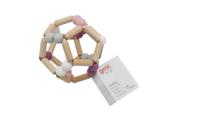 Goki houten grijpring elastische bal roze - thumbnail