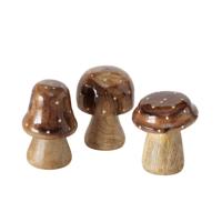 Boltze Home Paddenstoel hout bruin met glanzende top - thumbnail
