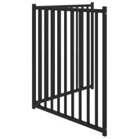 VidaXL Hondenhek inklapbaar 2 panelen 160 cm massief vurenhout zwart - thumbnail