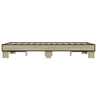 Bedframe bewerkt hout metaal sonoma eikenkleurig 150x200 cm - thumbnail