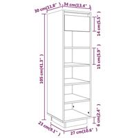 VidaXL Schoenenkast 30x34x105 cm massief grenenhout zwart - thumbnail
