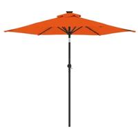 VidaXL Parasol met led&apos;s en stalen paal 225x225x212 cm terracotta - thumbnail