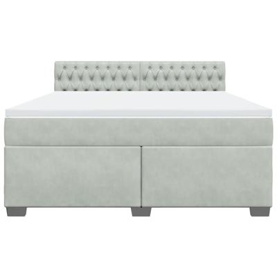 Boxspring met matras fluweel lichtgrijs 180x200 cm