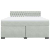 Boxspring met matras fluweel lichtgrijs 180x200 cm - thumbnail