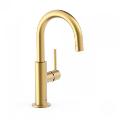 Wastafelmengkraan Tres Study Exclusive 27,5 cm met Hendel Uitloop Gebogen Rond Mat Goud Tres