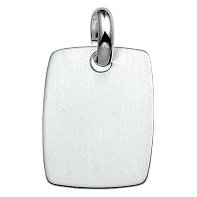 Graveerhanger zilver Poli/mat 25,5 mm hoog en 19,5 mm breed