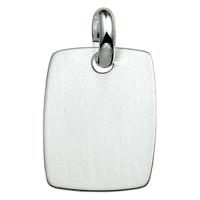 Graveerhanger zilver Poli/mat 25,5 mm hoog en 19,5 mm breed - thumbnail