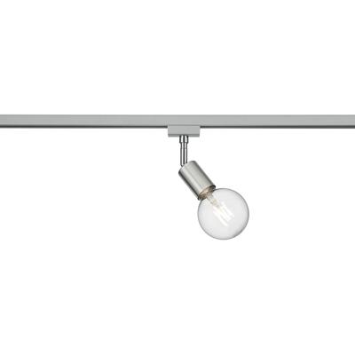LED Railverlichting - Track Spot - Trion Dual Dolla - 2 Fase - E27 Fitting - Rond - Mat Nikkel - Aluminium