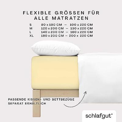 Schlafgut Schlafgut Pure Jersey Boxspring Hoeslaken M - 120x200 - 130x220 164 Yellow Mid - thumbnail