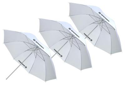 BRESSER SU-43 Paraplu wit diffuus 110 cm - 3 stuks
