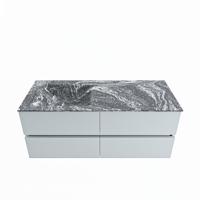 MONDIAZ VICA-DLUX 120cm badmeubel onderkast Clay 4 lades. Inbouw wastafel CLOUD links 1 kraangat, kleur Lava. - thumbnail