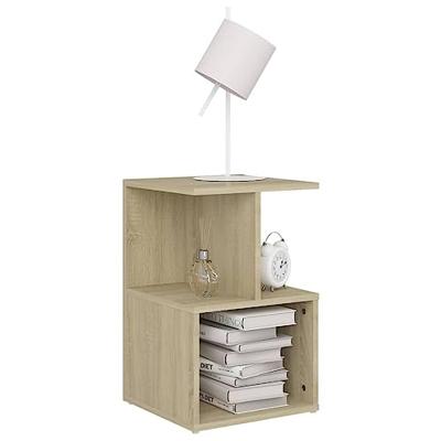 VidaXL Nachtkastje 35x35x55 cm bewerkt hout sonoma eikenkleurig