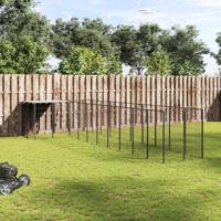 Hondenkennel 7,26 m² staal zwart - thumbnail