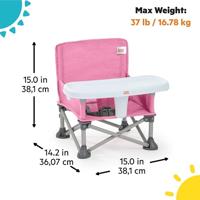 BRIGHT STARS Booster Seat, Groen, Opvouwbaar, Draagbaar, Reis, Lichtgewicht en Gemakkelijk Schoon te Maken, Draagtas Inbegrepen - thumbnail