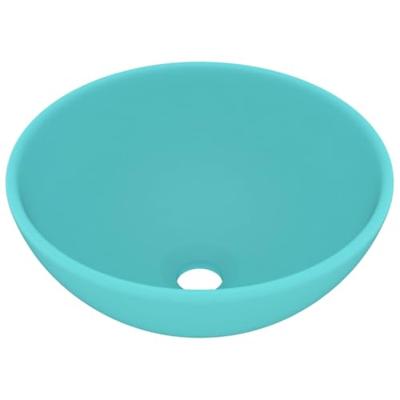 VidaXL Wastafel rond 32,5x14 cm keramiek mat lichtgroen
