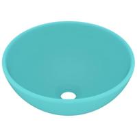 VidaXL Wastafel rond 32,5x14 cm keramiek mat lichtgroen - thumbnail