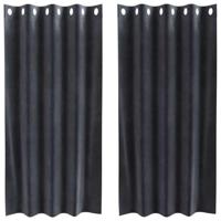 VidaXL Verduisterende gordijnen 2 pcs donkergrijs 140 x 175 cm fluweel - thumbnail