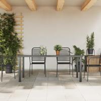 Tuintafel 190x90x74 cm aluminium en glas zwart - thumbnail