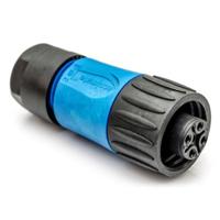 Amphenol C01620D00311010 Ecomate Female Kabeldeel Recht 3+PE Schroef | Silver Plated | Strain Relief Clamping Ring | Zwart-blauw - thumbnail