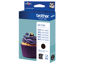 Brother inktcartridge, 600 pagina's, OEM LC-123BK, zwart Brother inktcartridge, 600 pagina's, OEM LC-123BK, zwart