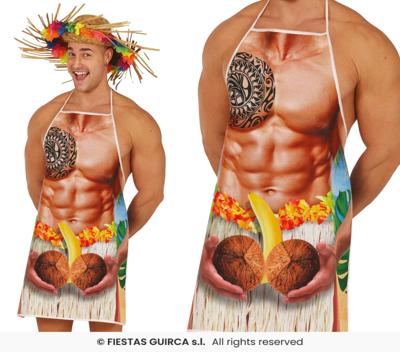 Hawaii Schort Gespierde Man Kokosnoot