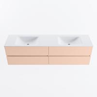 MONDIAZ VICA 180cm badmeubel onderkast Rosee 4 lades. Wastafel CLOUD dubbel 2 kraangaten, kleur Talc. - thumbnail