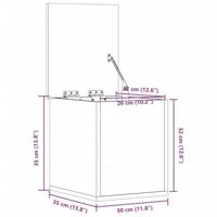 Opbergbox 30x35x35 cm bewerkt hout wit - thumbnail