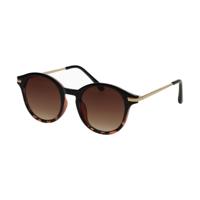 Spectrum zonnebril rond half tortoise/ zwart dames - thumbnail