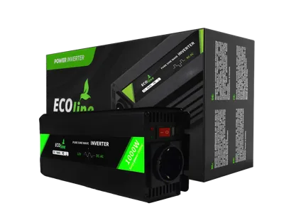 EcoLine 12V naar 230V Omvormer - 1000W Continu / 2000W Piek - Zuivere Sinusgolf - Spanningsomvormer voor Auto, Camper en Caravan