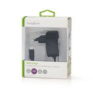 Wandoplader | 3,0 A | Vaste kabel | USB-C | Zwart