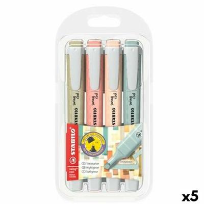 Fluorescerende Markeerstift Set Stabilo SWING COOL NATURECOLORS Multicolour 4 Onderdelen (5 Stuks)