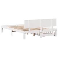 Bedframe met lades massief grenenhout wit 120x200 cm - thumbnail